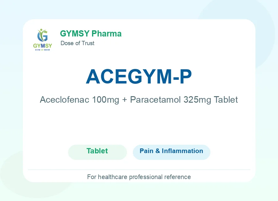 ACEGYM-P Aceclofenac 100mg + Paracetamol 325mg Tablet by GYMSY Pharma