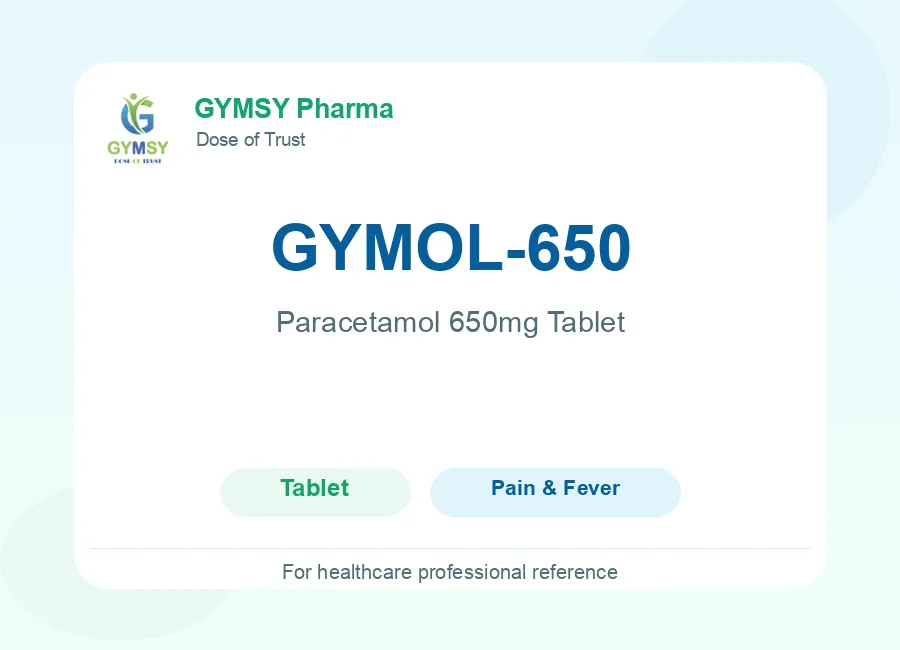 GYMOL-650 Paracetamol 650mg Tablet by GYMSY Pharma